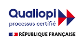 Logo Qualiopi, certification officielle des processus de qualité des organismes de formation par la République Française.