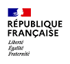 Logo officiel de la République Française: Marianne stylisée bleu-rouge, texte « RÉPUBLIQUE FRANÇAISE » et devise « Liberté Égalité Fraternité ».